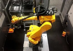 AWR custom success story, Dimension Machine, closeup of robot