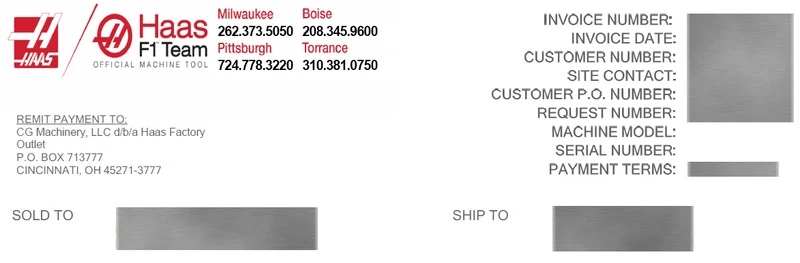 Aftermarket Invoice